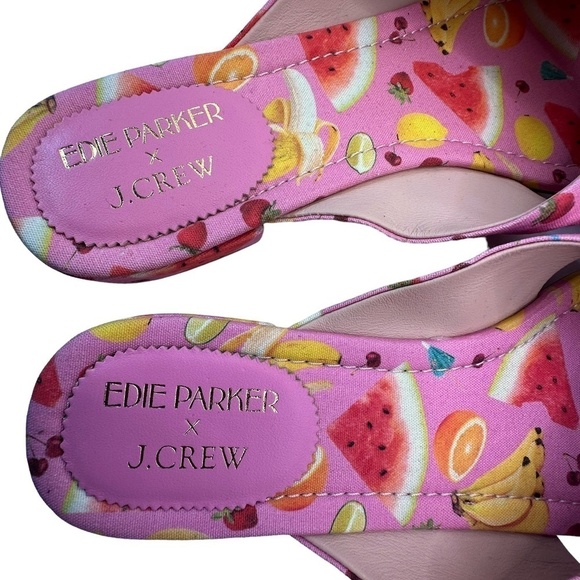 Edie Parker x J. Crew Bow Slide Sandals in Fruit Punch Size 10 NWOT - Picture 6 of 6